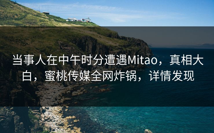 当事人在中午时分遭遇Mitao，真相大白，蜜桃传媒全网炸锅，详情发现